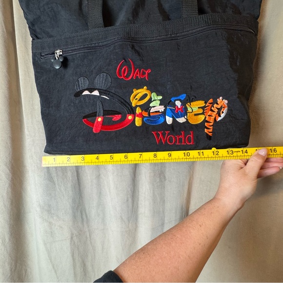 Vtg 90s Disney World Character Letters Embroidered Zipper Tote Bag Logo vintage - Picture 12 of 14